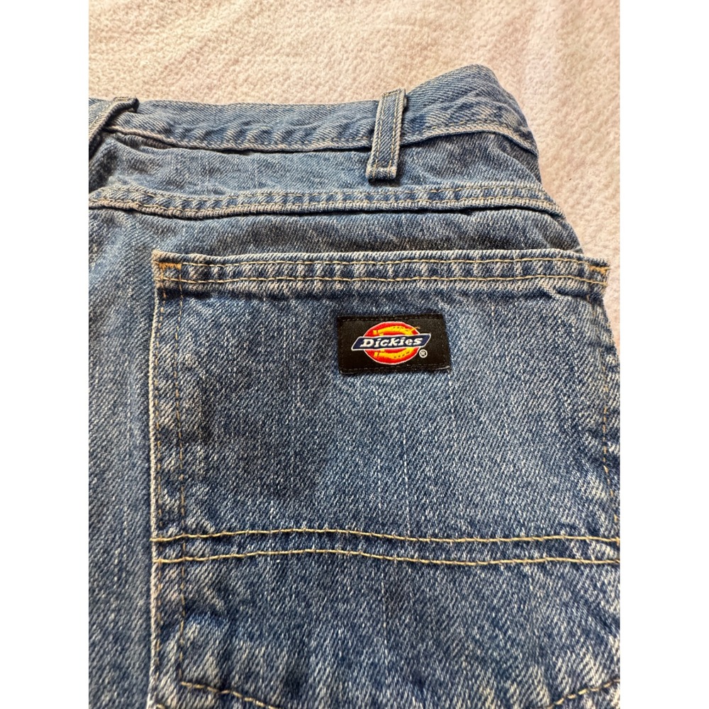 Dickies Mens Relaxed Fit Straight Leg Blue Jeans Medium Wash 36x30 W216H4F
